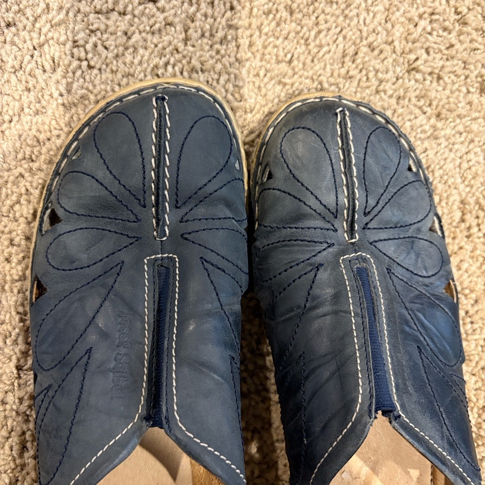 Josef Seibel Leather Navy Blue Slip-Ons Size 39 - Picture 3 of 9